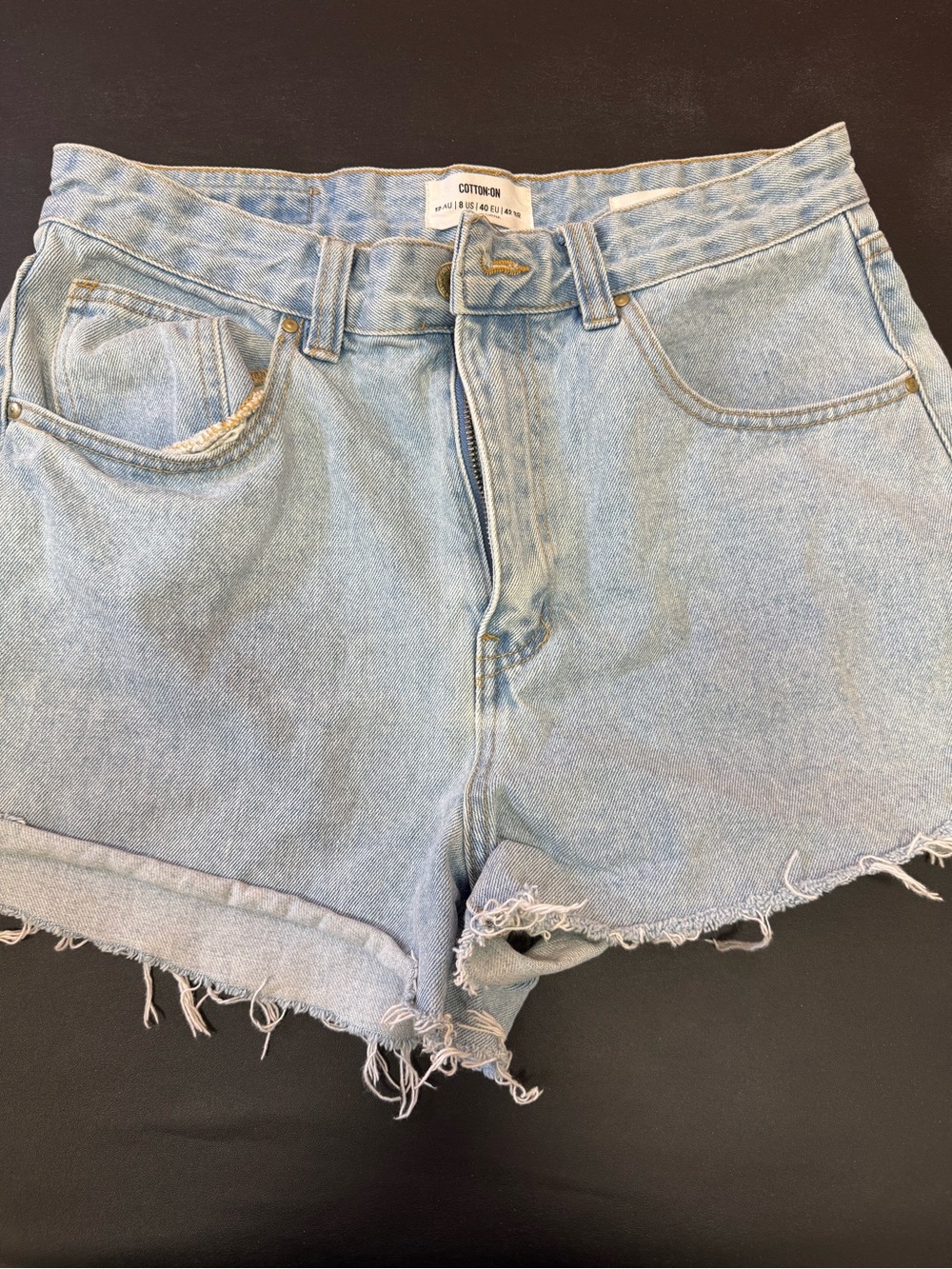 Cotton On Light Blue High-Rise Denim Cutoff Shorts